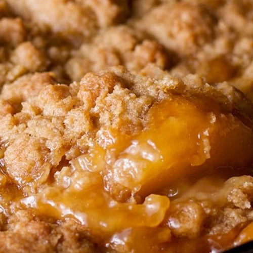 ChefNic bourbon vanilla peach cobbler